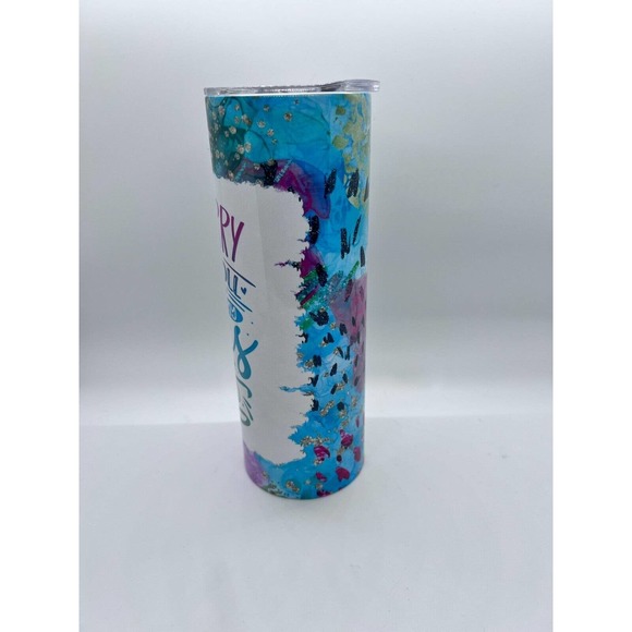 I'm Sorry Did I Roll 20 oz Skinny Tumbler Custom Made, New with Straw and Lid - Picture 4 of 4